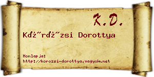 Körözsi Dorottya névjegykártya