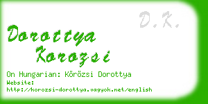 dorottya korozsi business card